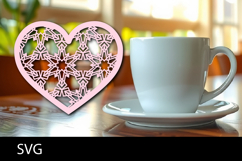 Heart coaster svg or Paper cut file Product Image 1