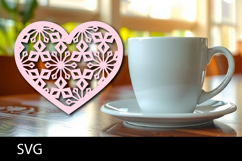 Heart coaster svg or Paper cut file Product Image 1