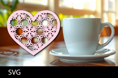 Heart coaster svg or Paper cut file Product Image 1