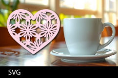 Heart coaster svg or Paper cut file Product Image 1