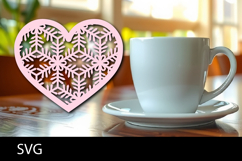 Heart coaster svg or Paper cut file Product Image 1