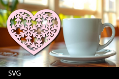 Heart coaster svg or Paper cut file Product Image 1