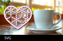 Heart coaster svg or Paper cut file Product Image 1