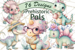 Dinosaur Clipart, Dino Nursery Art PNG Product Image 1