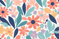 Colorful Flat Floral Leafy Background Product Image 1