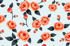 Vivid Peach Rose Bloom Background Product Image 1