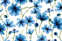 Cerulean Blue Poppy Field Background Product Image 1