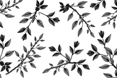 Monochrome Branch Leaf Pattern Background Product Image 1