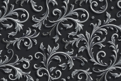 Silver Filigree Swirls Background Product Image 1