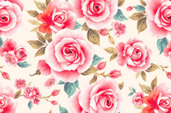 Pink Rose Bloom Floral Pattern background Product Image 1