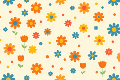 Retro Colorful Flower Background Product Image 1