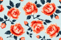 Elegant Orange Roses Pattern Background Product Image 1