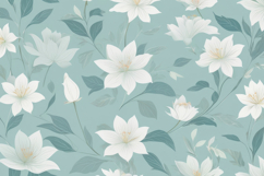 White Lily Pale Green Floral Background Product Image 1