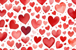 Watercolor Hearts Pattern Background Product Image 1