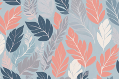 Coral Blue Gray Leafy Pattern Background Product Image 1