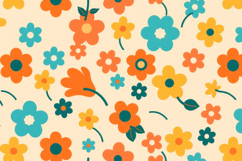 Retro Abstract Floral Background Product Image 1
