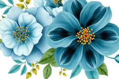Blue Watercolor Floral Background Product Image 1