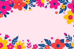 Colorful Floral Border Background Product Image 1