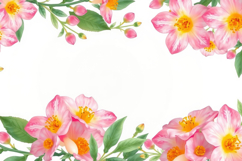 Pink Bloom Corner Frame Background Product Image 1