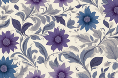Purple Blue Floral Foliage Background Product Image 1