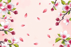 Pink Cherry Blossom Branches Background Product Image 1