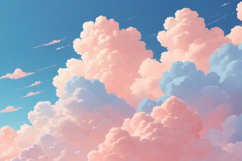 Pink and Blue Pastel Clouds Background Product Image 1