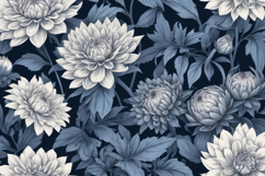 White Dahlia Flower Bloom Dark Background Product Image 1