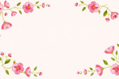 Pink Flower Corner Frame Background Product Image 1