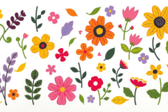 Colorful Flower Elements Background Product Image 1