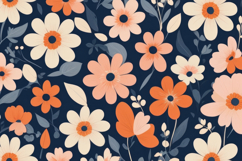 Blue Beige Botanical Leaf Pattern Background Product Image 1