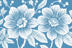 Blue Engraved Floral Art Background Product Image 1