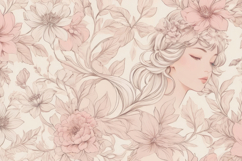 Blush Floral Bloom Leaf Botanical Background Product Image 1