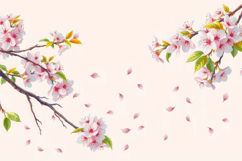 Blooming Cherry Tree Pink Background Product Image 1
