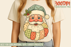 Christmas Santa Patchwork PNG Product Image 1
