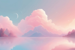 Pastel Dreamy Landscape Background Product Image 1