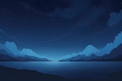 Minimalist Night Lake Horizon Background Product Image 1