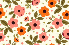 Soft Pink Orange Floral Dot Background Product Image 1