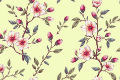 Pink and Green Floral Background Product Image 1