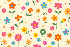 Retro Daisy Flower Background Product Image 1