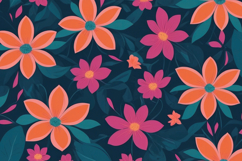 Tropical Flowers Dark Botanical Pattern Background Product Image 1