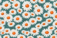 White Daisy Green Floral Garden Background Product Image 1