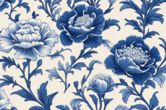 Blue Floral Bloom Leaf Decorative Background Product Image 1
