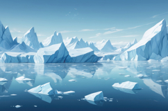 Antarctic Icebergs Blue Water Background Product Image 1