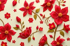 Red Floral Arrangement Background Product Image 1