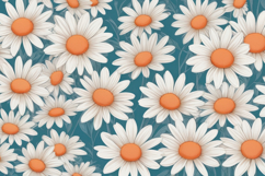 White Daisy Blue Floral Background Product Image 1