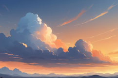 Sunrise Over Mountain Clouds Background Product Image 1