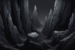 Spooky Jagged Peaks Landscape Background Product Image 1