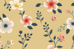 Gold Retro Floral Pattern Background Product Image 1