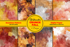 Grunge Fall Watercolor Seamless Pattern and Digital Paper Product Image 1