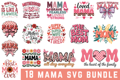 18 Mama Svg Bundle |Mother Day SVG Cut file Product Image 1